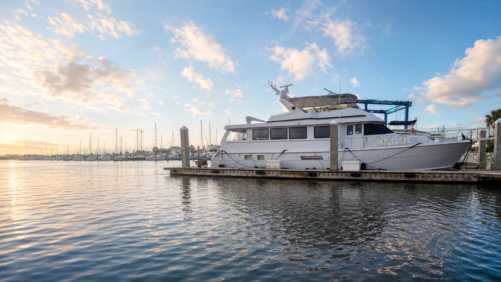Luxury yacht receiving professional management and care